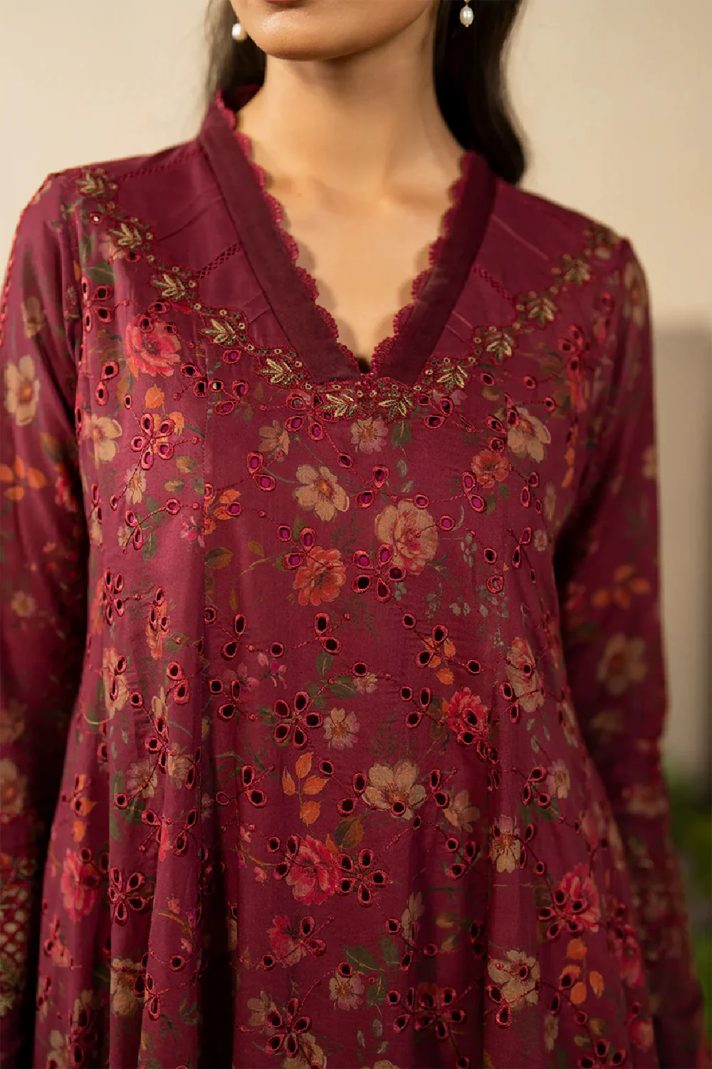 Cut Work & Embroidered