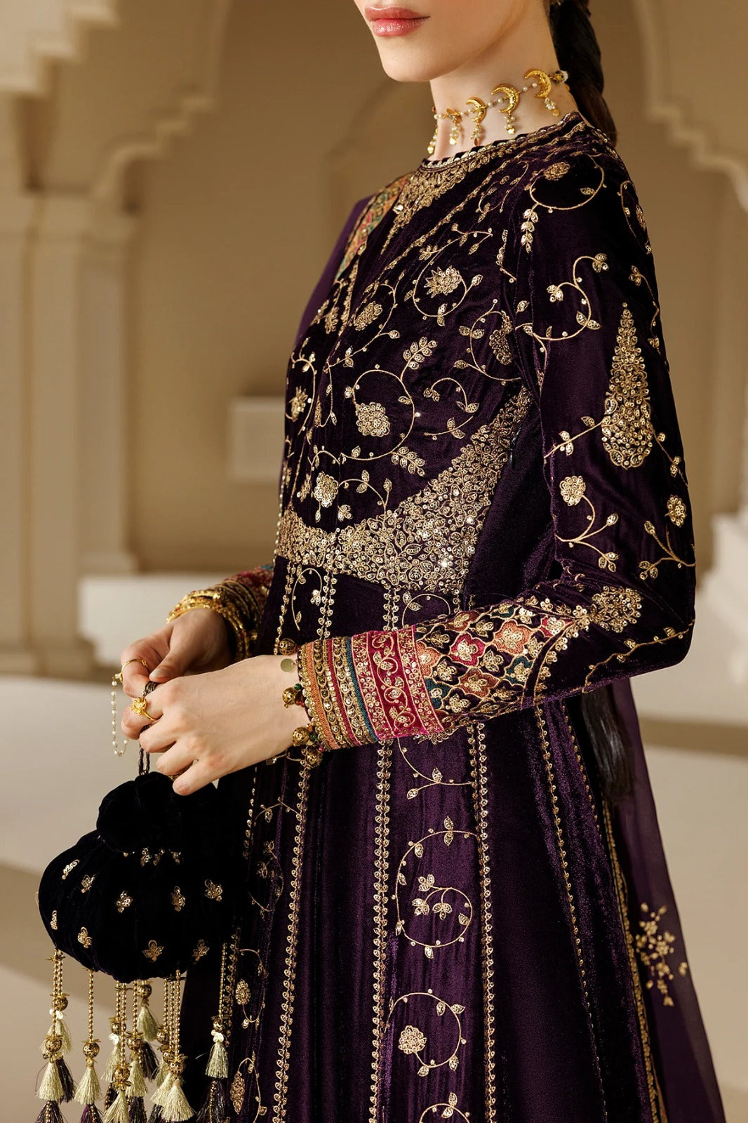 The Goddess Velvet Formal Kalidar Maxi