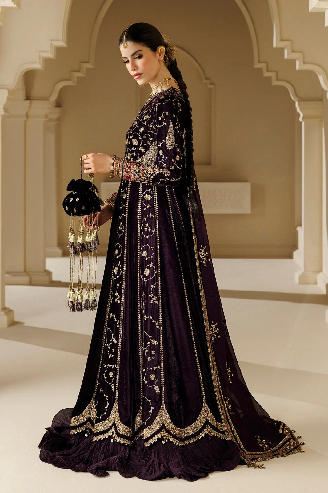 The Goddess Velvet Formal Kalidar Maxi