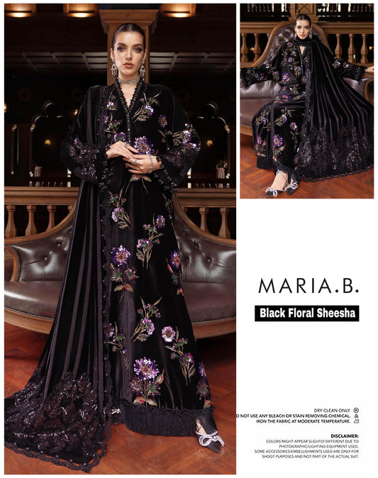 Luxury Formals-Black Floral Sheesha