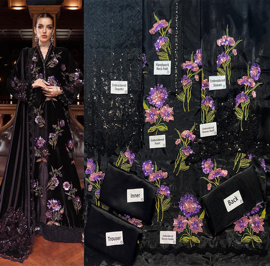 Luxury Formals-Black Floral Sheesha