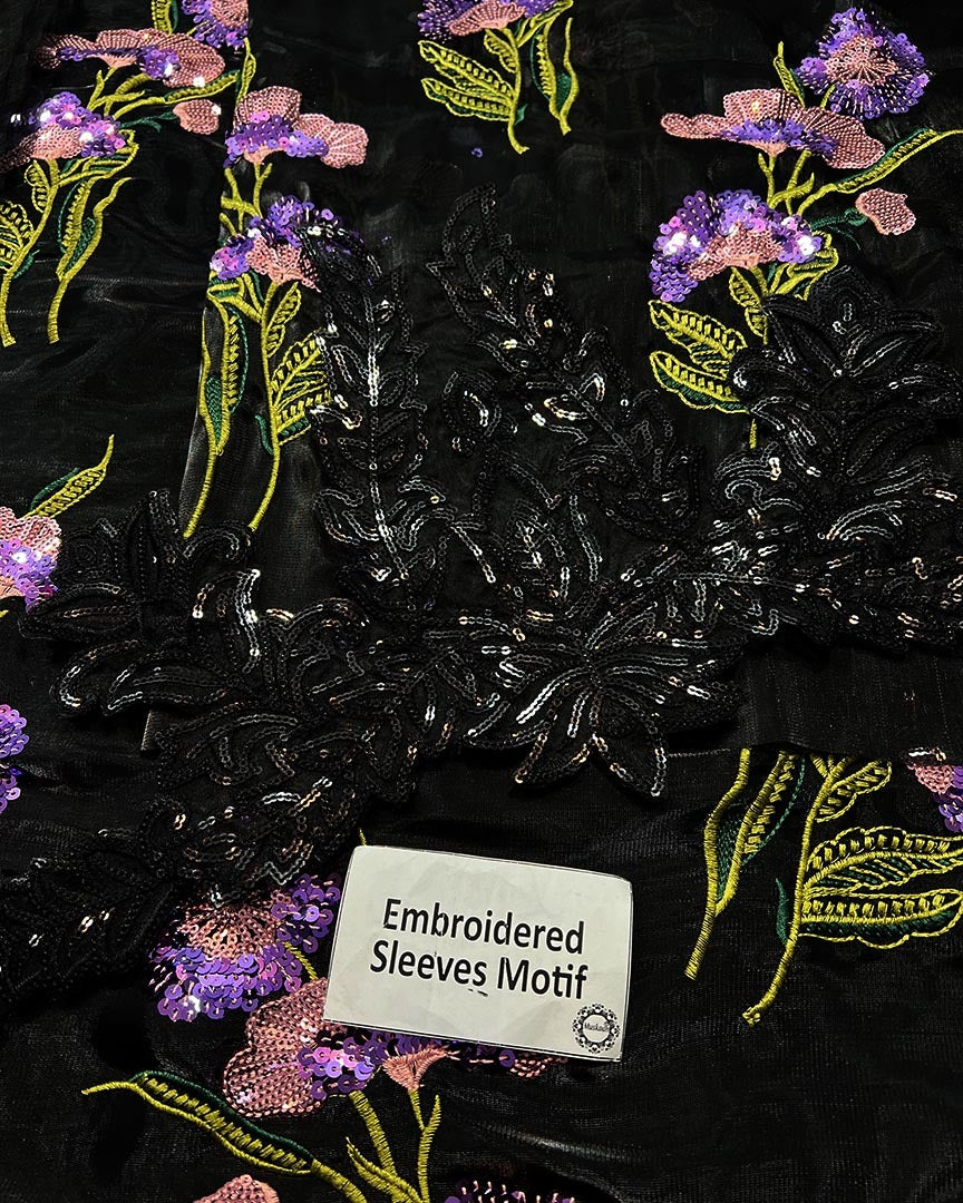 Luxury Formals-Black Floral Sheesha