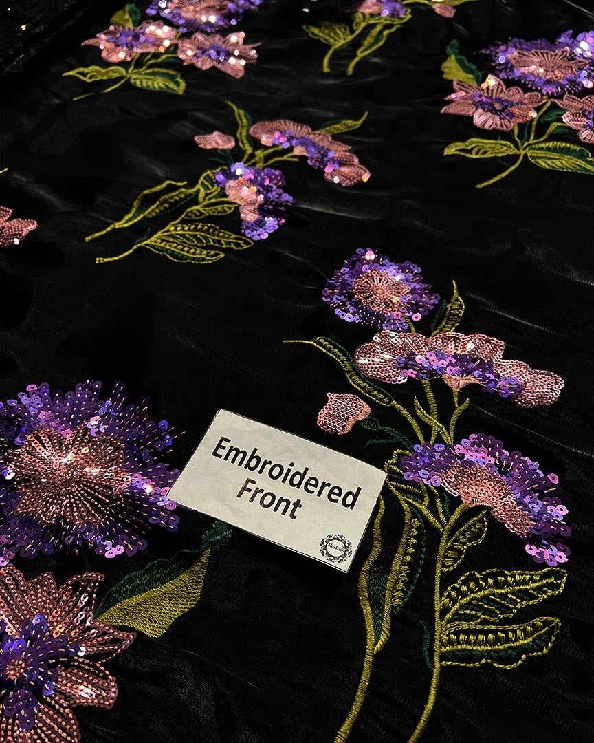 Luxury Formals-Black Floral Sheesha